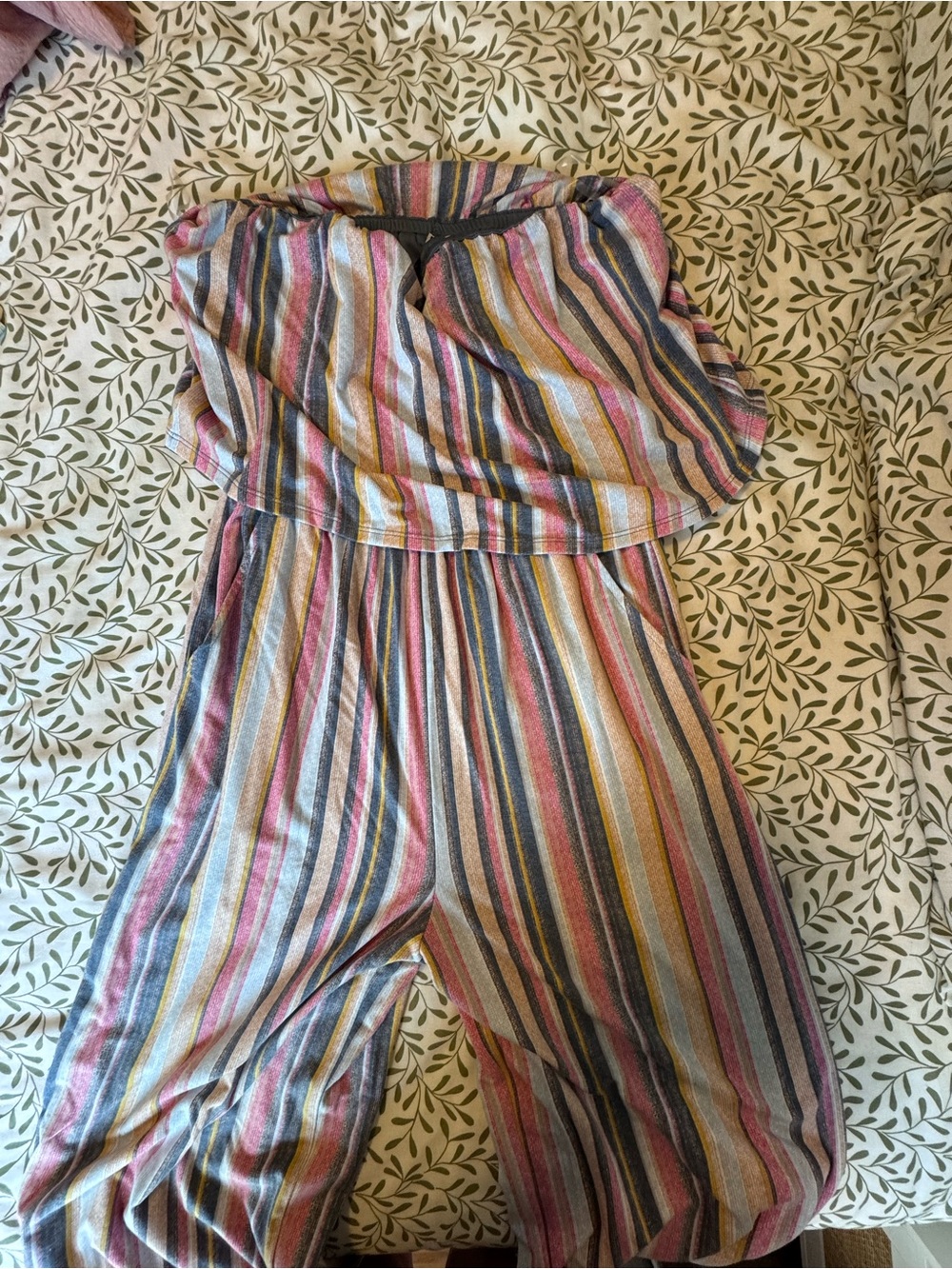 EUC Striped Multicolor Strapless Jumpsuit